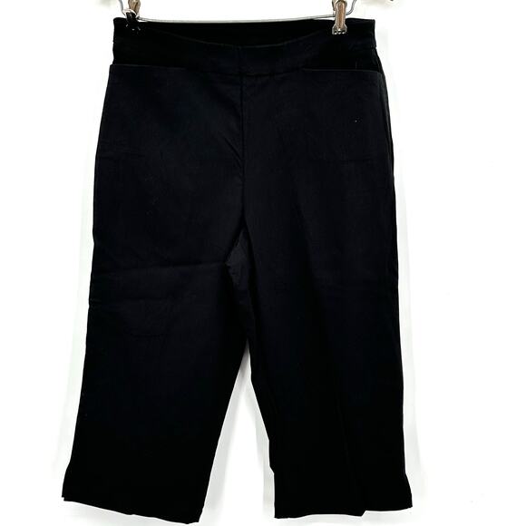 Susan Graver Ultra Stretch Pull-on Pedal Pushers w/ Pockets Black Womens Size XS - Picture 1 of 6
